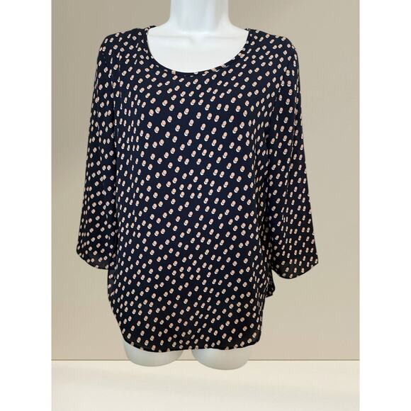 Ann Taylor Navy Polka Dot Blouse – Size XS - Picture 1 of 12
